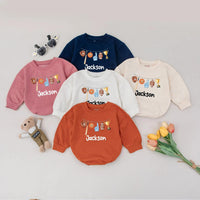 Personalized Sports Baby Romper with Baseball Bat and Trophy Custom Name Outfit for Toddler Game Day Gift Soft Cotton Gender Reveal Clothing