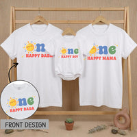Personalized Sunshine 'One Happy' Matching Family Shirts, Soft Cotton 1st Birthday Outfits for Baby, Toddler, Mom, Dad, and More