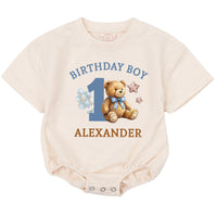Personalized Teddy Bear 1st Birthday Boy Matching Family Shirts, Custom Name Outfit for Baby, Mommy, Daddy, Brother, Sister, Party Tees