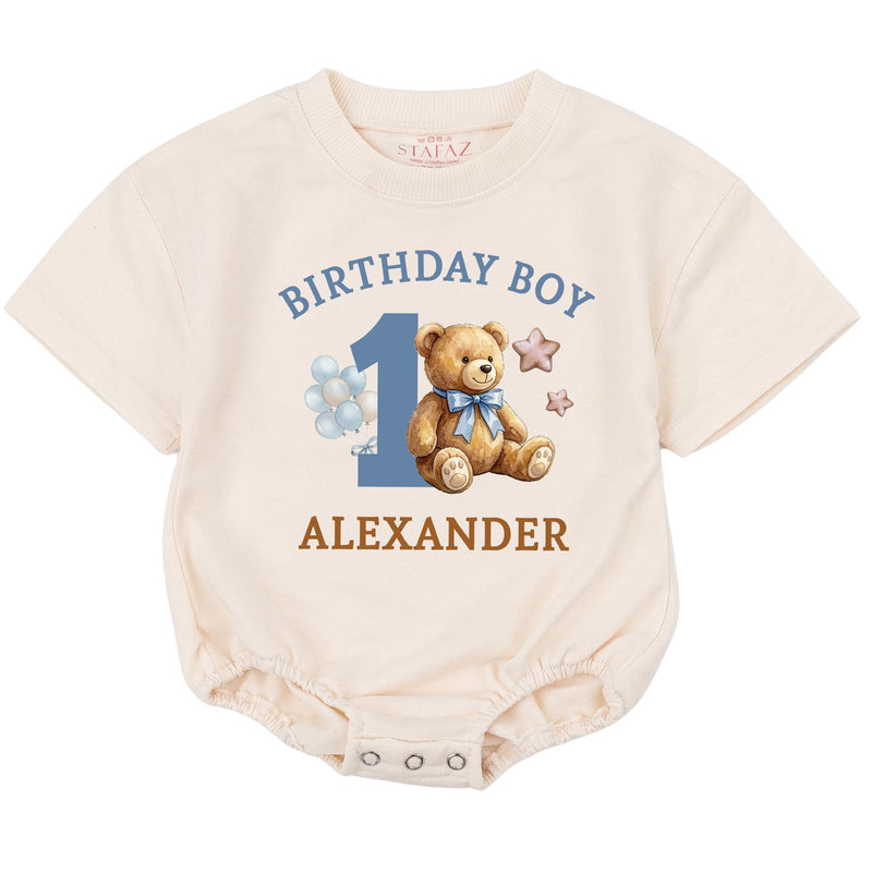 Personalized Teddy Bear 1st Birthday Boy Matching Family Shirts, Custom Name Outfit for Baby, Mommy, Daddy, Brother, Sister, Party Tees