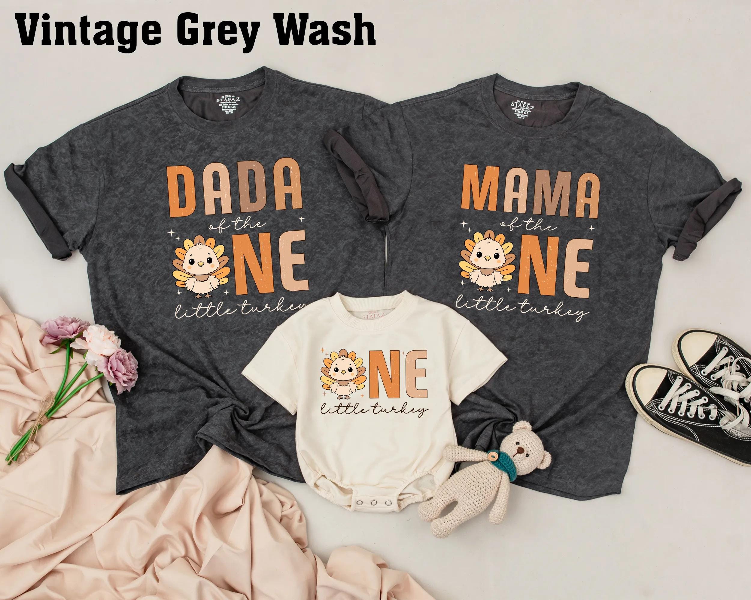 Personalized Thanksgiving Family Shirts for Baby’s 1st Birthday Celebration, One Little Turkey Outfit, Fall Toddler Clothes, Custom Gift