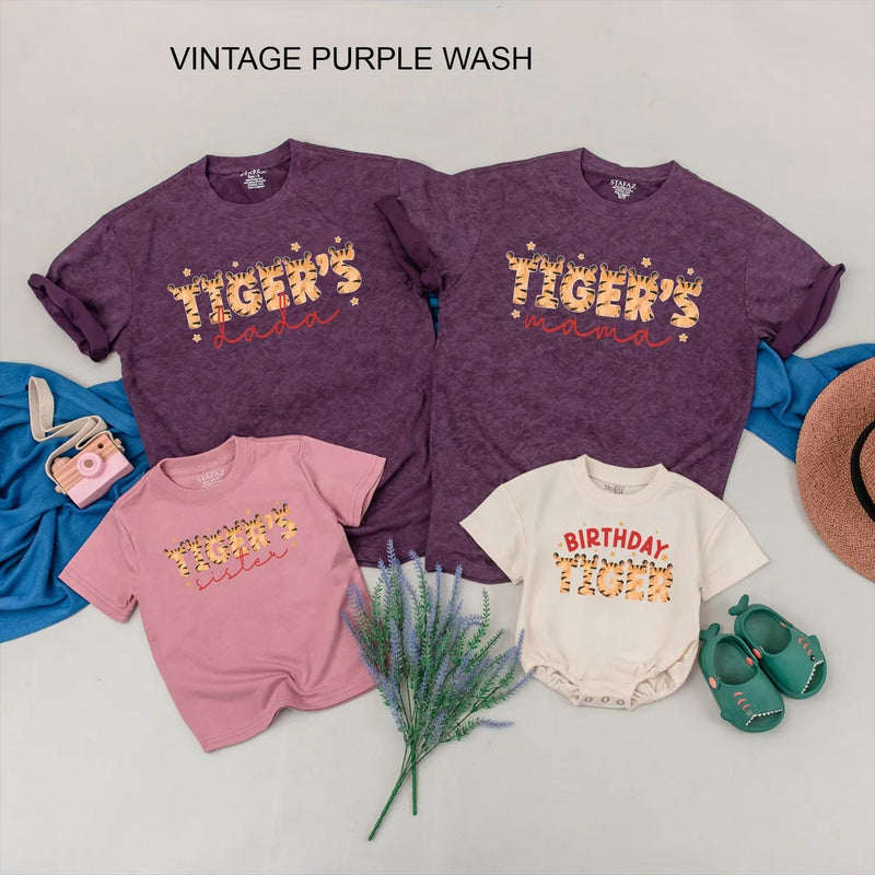 Personalized Tiger Birthday Family Shirt with Jungle Theme, Custom Party Outfit for Kids, Parents, and Siblings, Fun Celebration Tee