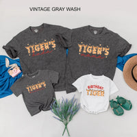 Personalized Tiger Birthday Family Shirt with Jungle Theme, Custom Party Outfit for Kids, Parents, and Siblings, Fun Celebration Tee