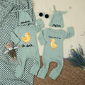 Personalized Twin Baby Matching Bodysuits Oh Duck There’s Two of Us Outfit with Watercolor Duckling Newborn Cotton Gift for Coming Home