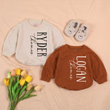Personalized Twin Baby Romper and Hat Set Custom Name Newborn Coming Home Outfit Soft Ribbed Cotton Gift for Twins Boys or Girls