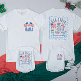 Custom USA 250th Anniversary Matching Family Shirts, Patriotic Flag Tees for Mom, Dad, Kids & Baby, Soft Cotton 4th of July Outfits