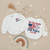 Personalized We The People Baby Romper with American Flag Fighter Jet Design 4th of July Outfit Patriotic Infant Birthday Gift