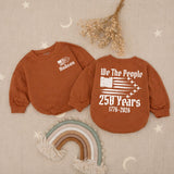 Personalized We The People Baby Romper with American Flag Fighter Jet Design 4th of July Outfit Patriotic Infant Birthday Gift