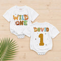 Personalized Wild One Baby Romper for First Birthday Safari Theme Soft Cotton Toddler Outfit Gift Idea