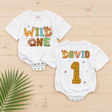 Personalized Wild One Baby Romper for First Birthday Safari Theme Soft Cotton Toddler Outfit Gift Idea