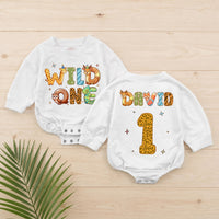 Personalized Wild One Baby Romper for First Birthday Safari Theme Soft Cotton Toddler Outfit Gift Idea