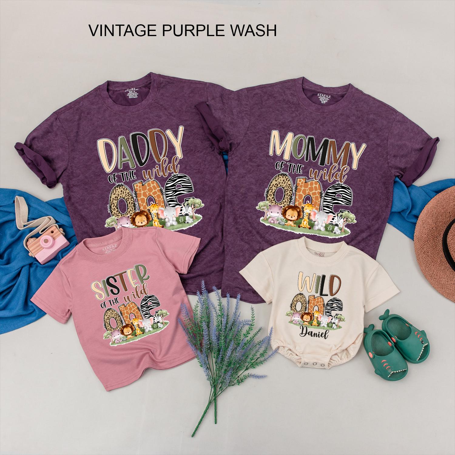 Personalized Wild One Family Safari Birthday Shirts Cute Jungle Design for Baby Toddler Boy Girl Party Outfit Custom Names Cotton Soft