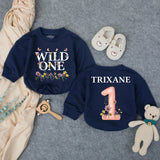 Personalized Wild One Floral First Birthday Outfit for Baby Girl Boho Romper with Watercolor Flowers Cake Smash Party Clothes Gift