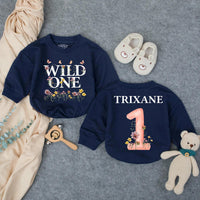 Personalized Wild One Floral First Birthday Outfit for Baby Girl Boho Romper with Watercolor Flowers Cake Smash Party Clothes Gift