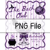 Personalized Witchy Bachelorette Silk Banner with Skeleton Cocktail Artwork, Custom Bride Name & Date, Spooky Halloween Party Backdrop