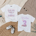 Personalized Young Wild and Three Birthday Shirt for Girls, Floral 3rd Birthday Outfit, Custom Kids' T-Shirt, Soft Cotton Party Clothing