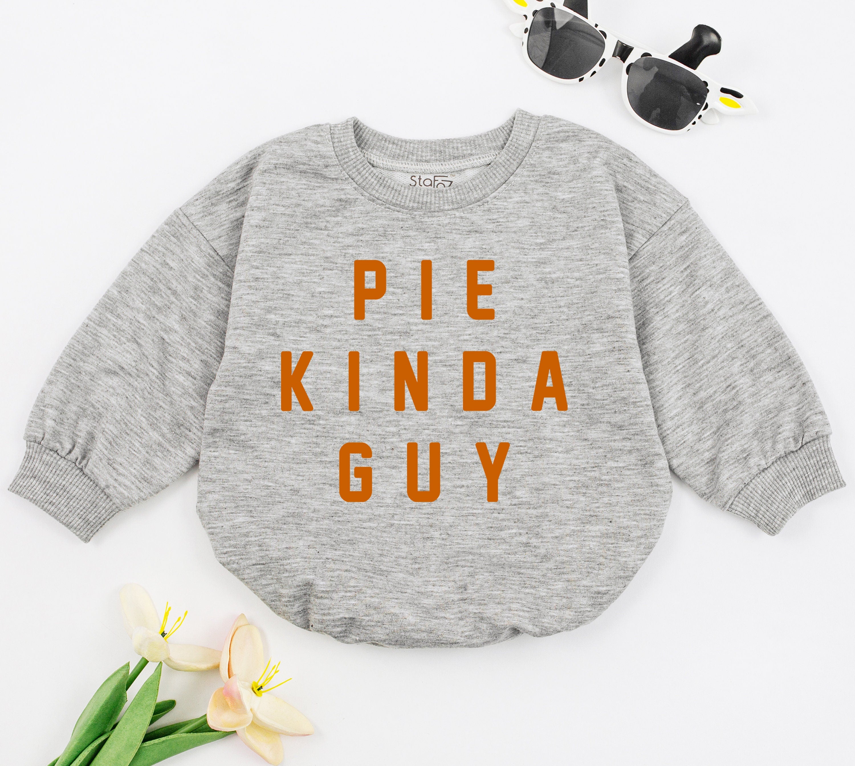 Pie Kinda Guy Baby Romper Thanksgiving Outfit Soft Cotton Infant Boy Clothes Funny Festive Sweatshirt First Holiday Celebration