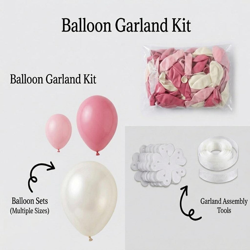 Pink Halloween Baby Shower Decor Kit with Little Boo Girl Banner and Balloon Favor Set for Cute Pastel Ghost Theme Celebration