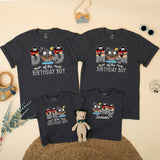 Pirate Birthday Boy Matching Family Shirts with Cartoon Ship Design, Mom Dad Toddler First Birthday Outfit, Baby Boy Gift One Year Old