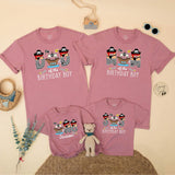 Pirate Birthday Boy Matching Family Shirts with Cartoon Ship Design, Mom Dad Toddler First Birthday Outfit, Baby Boy Gift One Year Old