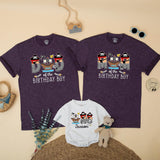 Pirate Birthday Boy Matching Family Shirts with Cartoon Ship Design, Mom Dad Toddler First Birthday Outfit, Baby Boy Gift One Year Old