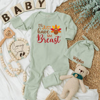 Playful 'I'll Just Have the Breast' Baby Romper Fun Turkey Design Thanksgiving Outfit Cozy Fall Infant Gift