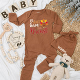 Playful 'I'll Just Have the Breast' Baby Romper Fun Turkey Design Thanksgiving Outfit Cozy Fall Infant Gift