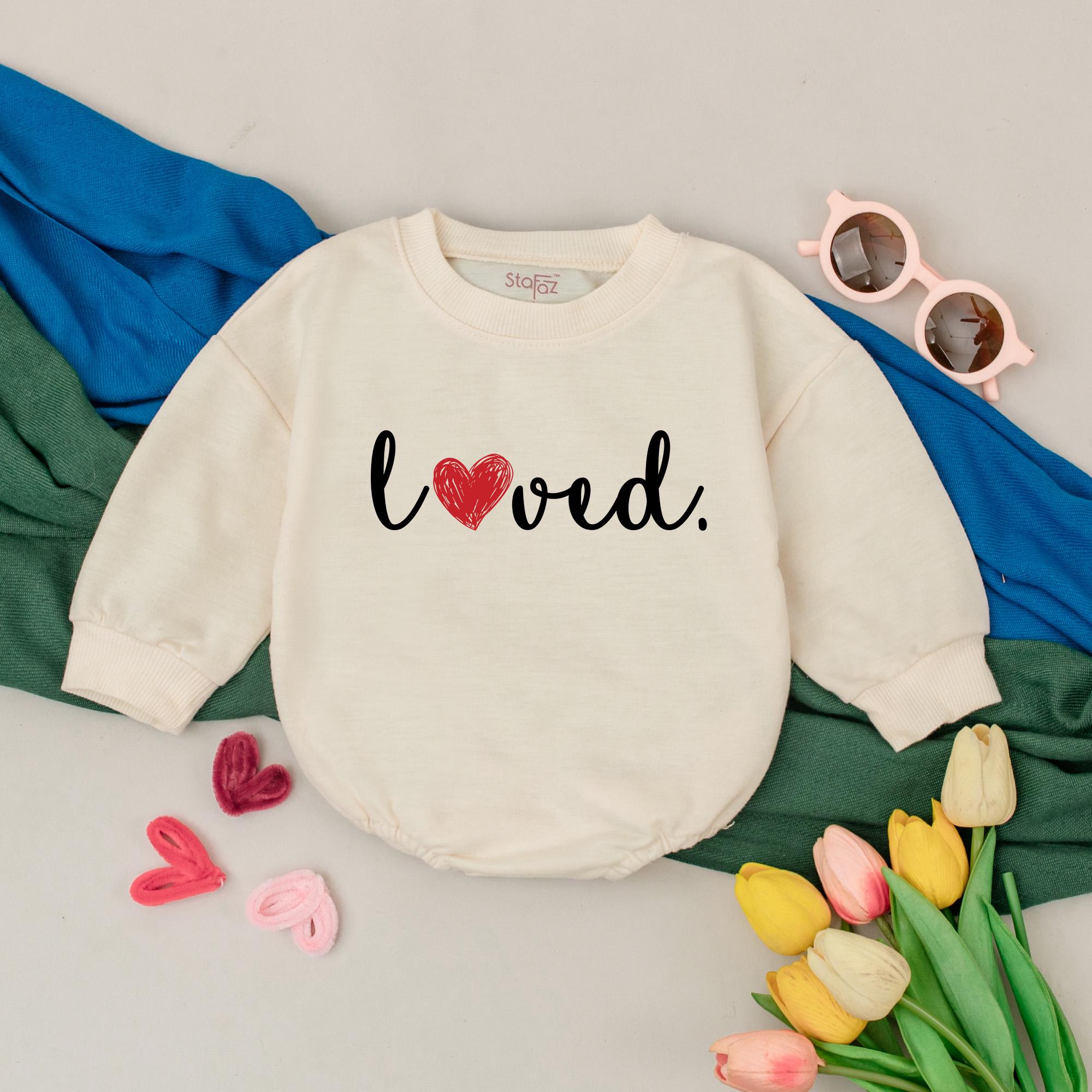 Playful Loved Valentine Baby Romper with Heart Design 1st Valentine's Day Outfit for Infant Soft Cotton Newborn Clothes Red and White