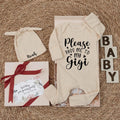 Please Pass Me to My Gigi Baby Bodysuit Custom Newborn Gift for Grandma Soft Romper Ideal Baby Shower Present Black Typography Design