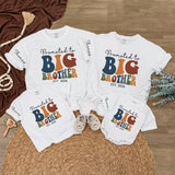 Promoted to Big Brother 2026 Baby Romper & Kids Sweatshirt, Retro Groovy Matching Family Outfit, Custom Name Sibling Announcement Gift