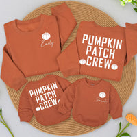 Pumpkin Patch Crew Fall Sweatshirt for Kids Personalized Autumn Family Matching Outfit Soft Cotton Toddler Infant Shirt