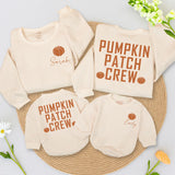 Pumpkin Patch Crew Fall Sweatshirt for Kids Personalized Autumn Family Matching Outfit Soft Cotton Toddler Infant Shirt