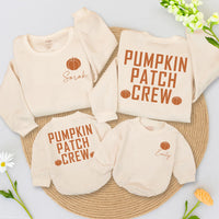 Pumpkin Patch Crew Fall Sweatshirt for Kids Personalized Autumn Family Matching Outfit Soft Cotton Toddler Infant Shirt