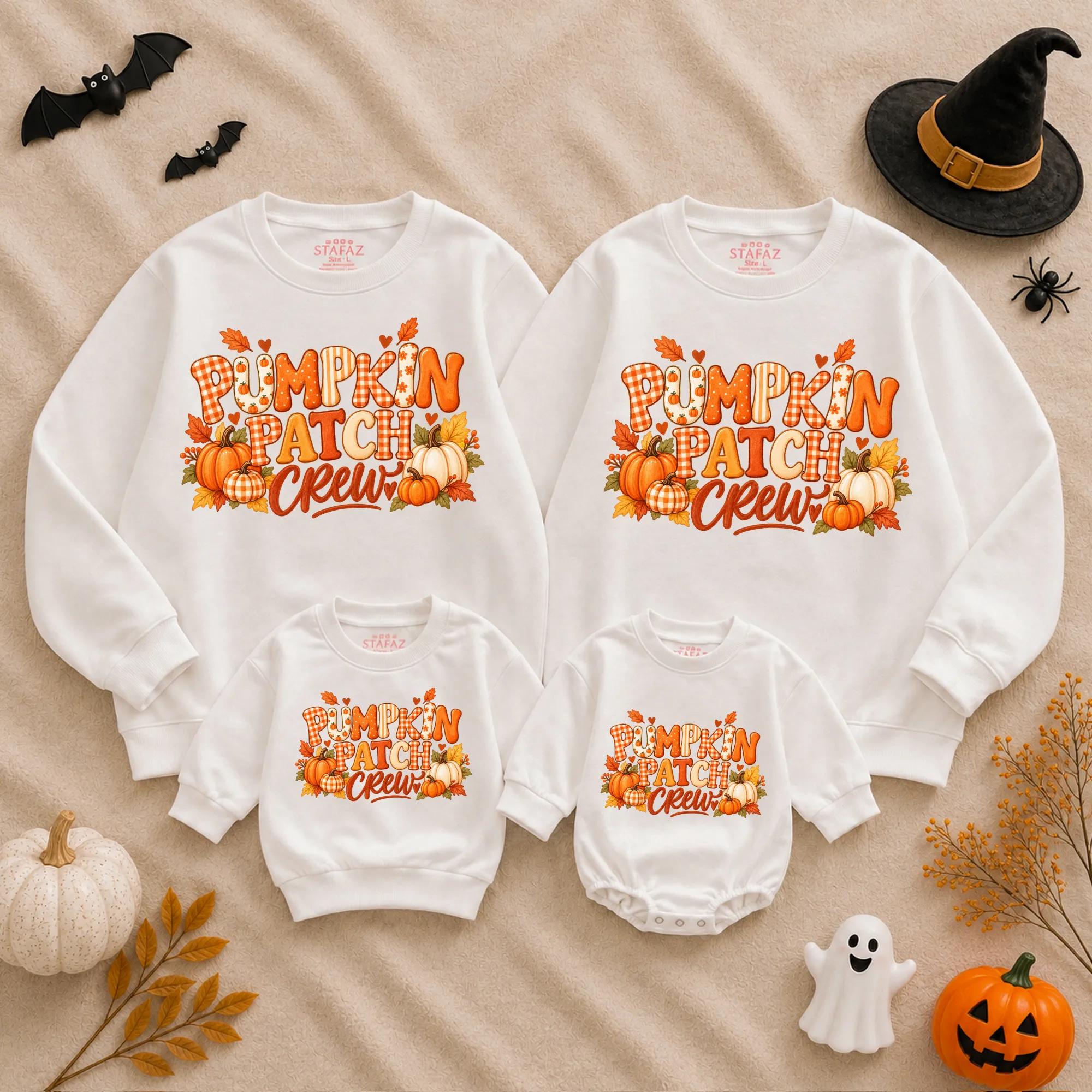 Pumpkin Patch Crew Sweatshirt for Matching Family Fall Outfits, Cute Thanksgiving Pullover, Autumn Pumpkin Patch Shirts Set
