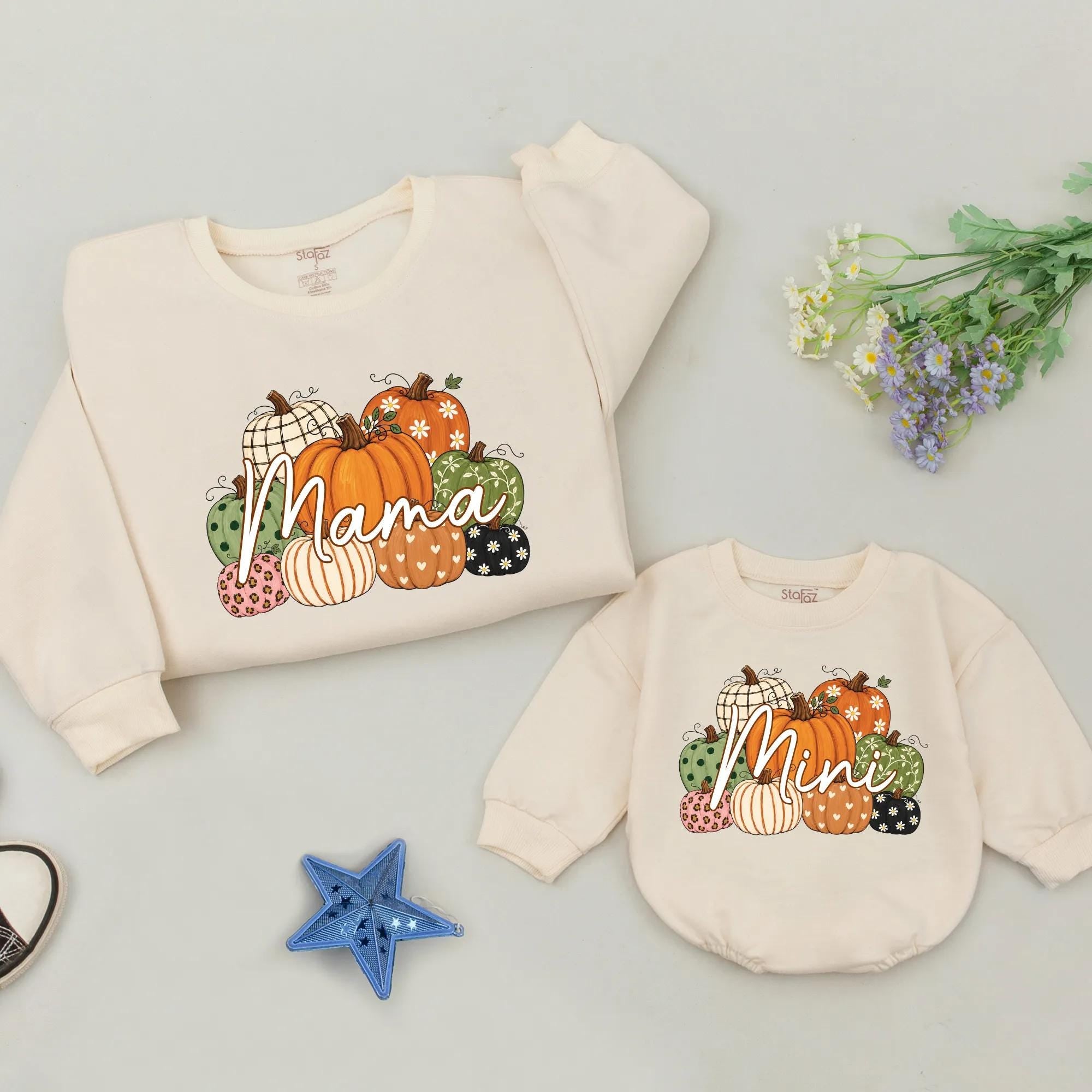 Pumpkin Patch Family Sweatshirts with Custom Names, Thanksgiving Matching Outfits, Fall Harvest Cozy Long Sleeves for All Ages