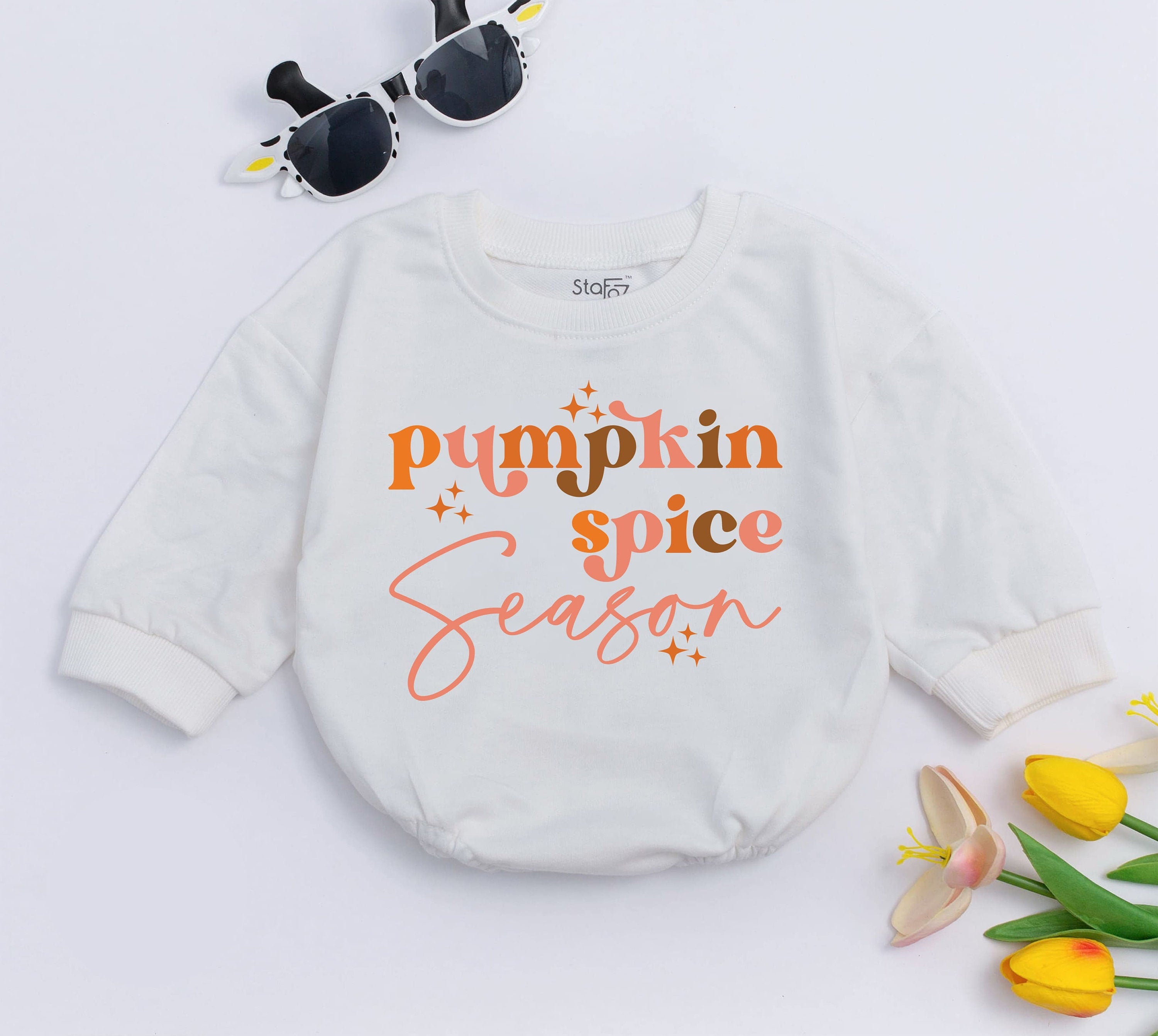 Pumpkin Spice Season Baby Romper Retro Style Cozy Fall Infant Bodysuit Thanksgiving Outfit Soft Cotton Memories Gift Baby Shower