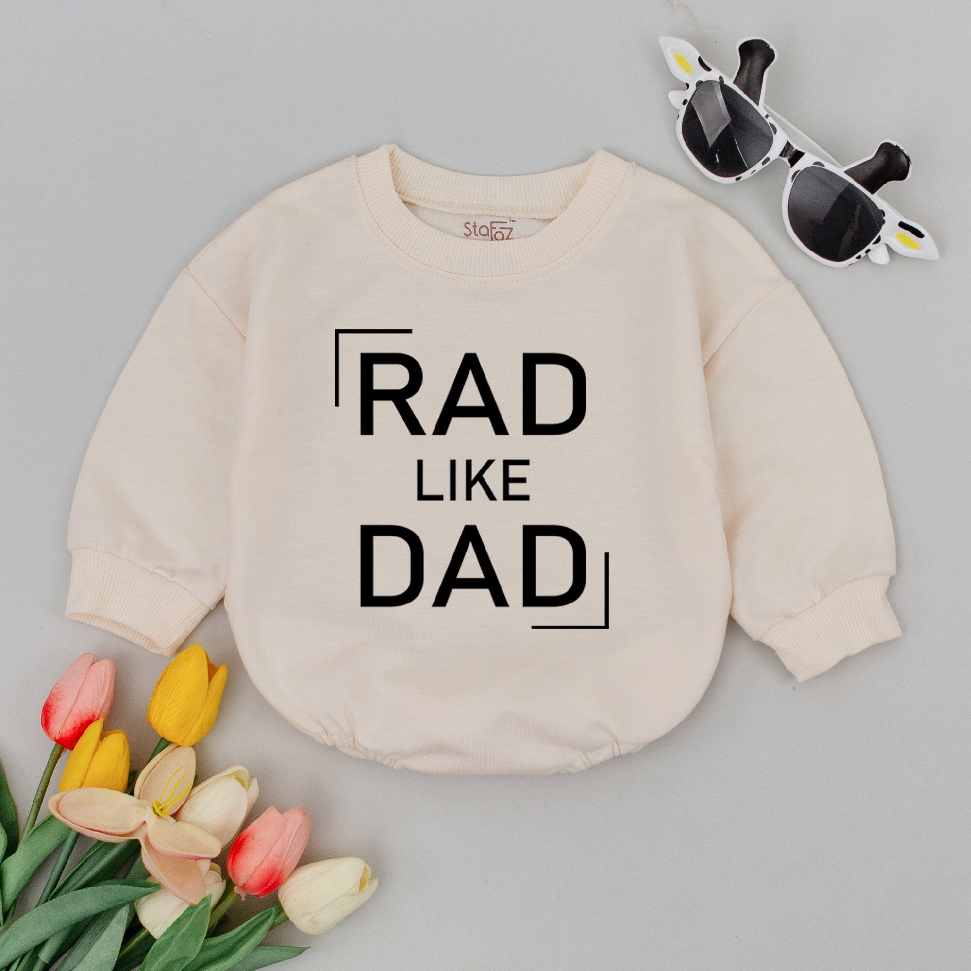 Rad Like Dad Baby Romper Father's Day Bodysuit Cute Gender Neutral Gift First Father's Day Outfit Soft Cotton Love My Dad