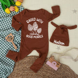 Raised With Good Morels Baby Bodysuit Mushroom Romper Custom Infant Outfit Newborn Coming Home Clothes Cotton Baby Shower Gift