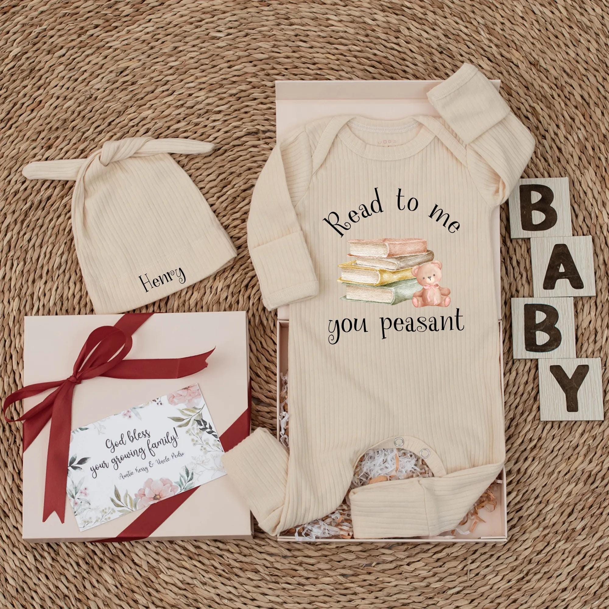 Read to Me You Peasant Baby Bodysuit Funny Book Themed Newborn Outfit Soft Pastel Design Cute Gift for Book Lover Baby Shower