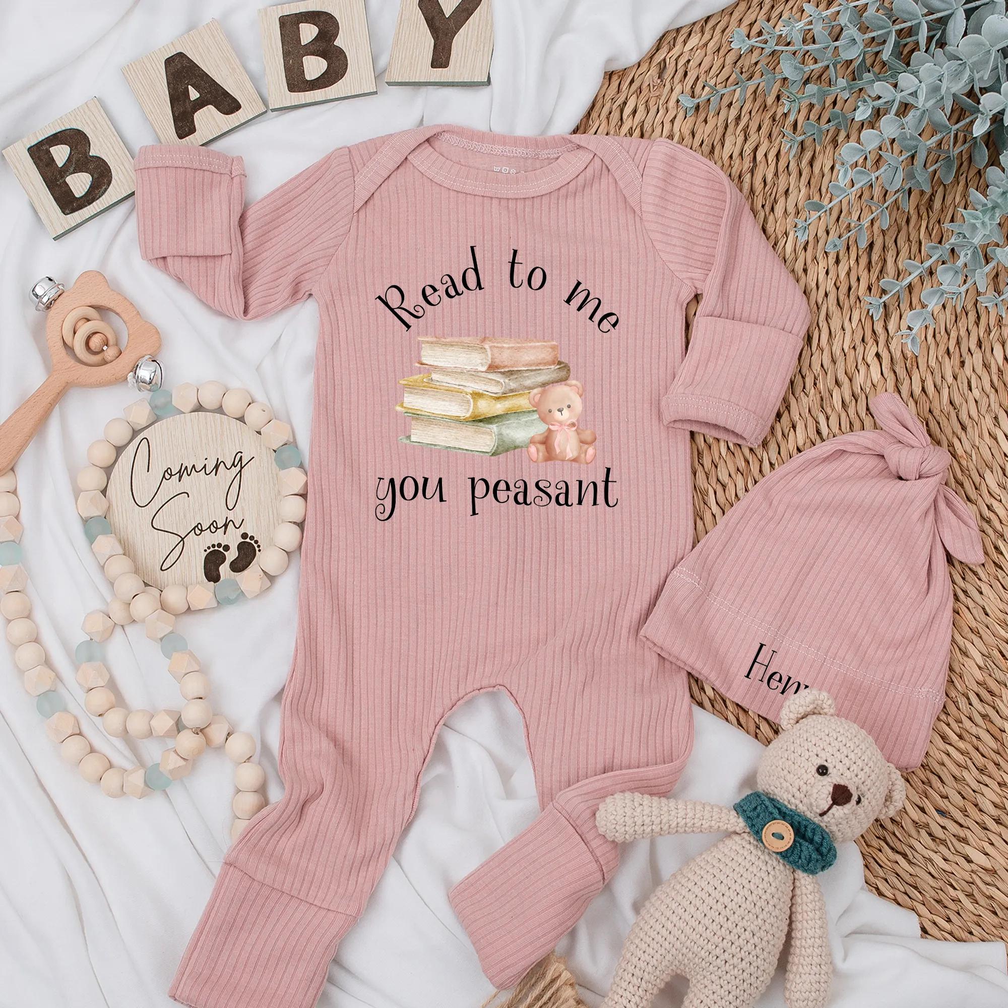 Read to Me You Peasant Baby Bodysuit Funny Book Themed Newborn Outfit Soft Pastel Design Cute Gift for Book Lover Baby Shower