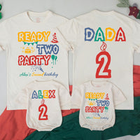 Ready Two Party Matching Family Birthday Shirts Personalized Toddler Outfit Second BDay Mom Dad Boy Girl Celebration Custom Name Design