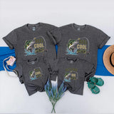 Reel Cool Family Matching Fishing Shirts Custom Names Outdoor Birthday Tees Playful Design Largemouth Bass Graphic Gift for Baby Fishermen