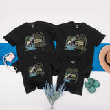 Reel Cool Family Matching Fishing Shirts Custom Names Outdoor Birthday Tees Playful Design Largemouth Bass Graphic Gift for Baby Fishermen