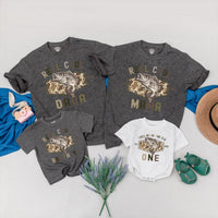 Reeling In The Big One Matching Family Shirts Reel Cool Camo Fishing Outfit Personalized 1st Birthday Toddler Baby Gift Cotton Tees