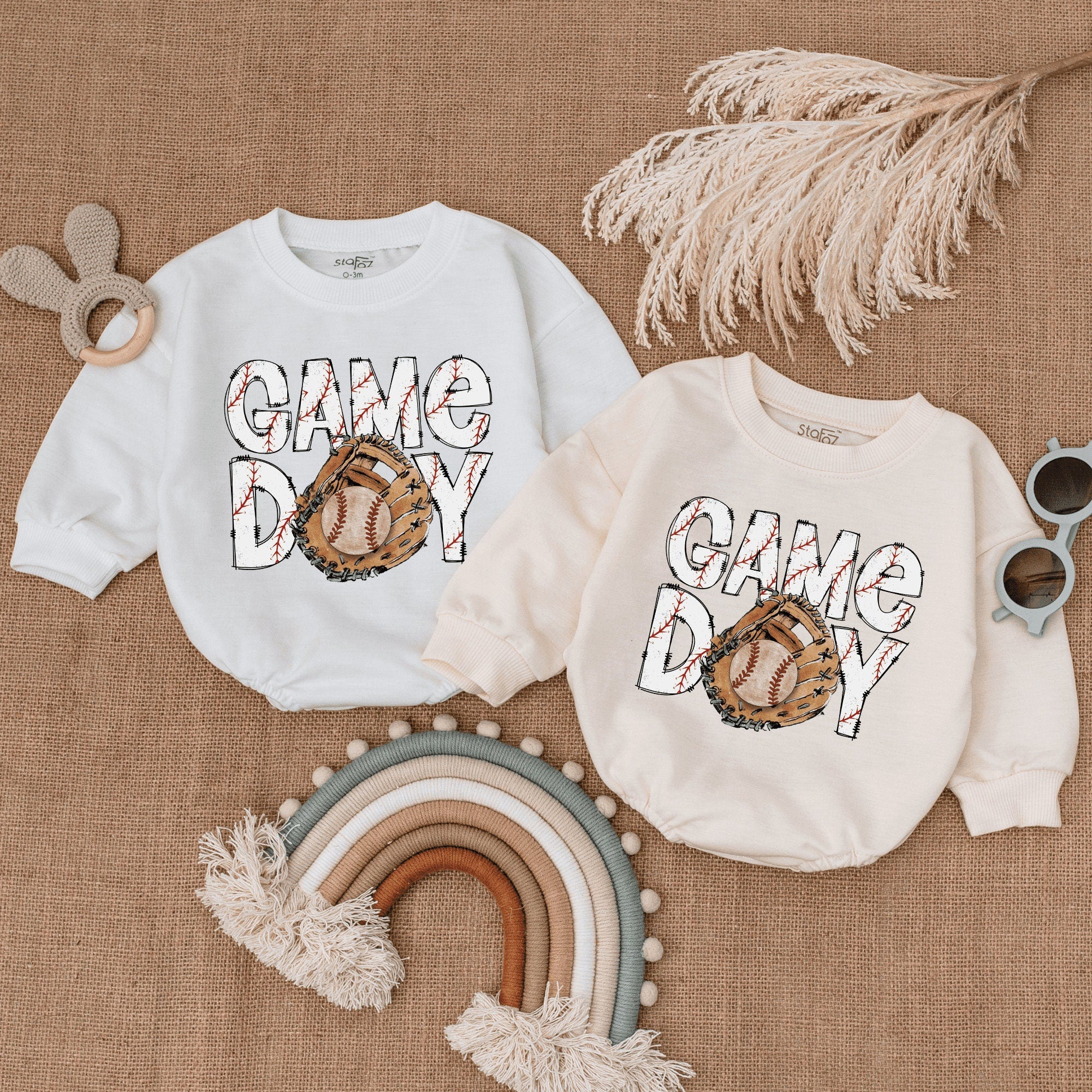 Retro Baseball Baby Romper with Glove Graphic Soft Cotton Game Day Outfit Infant Boys Summer Nostalgic Sports Design Comfortable Wear