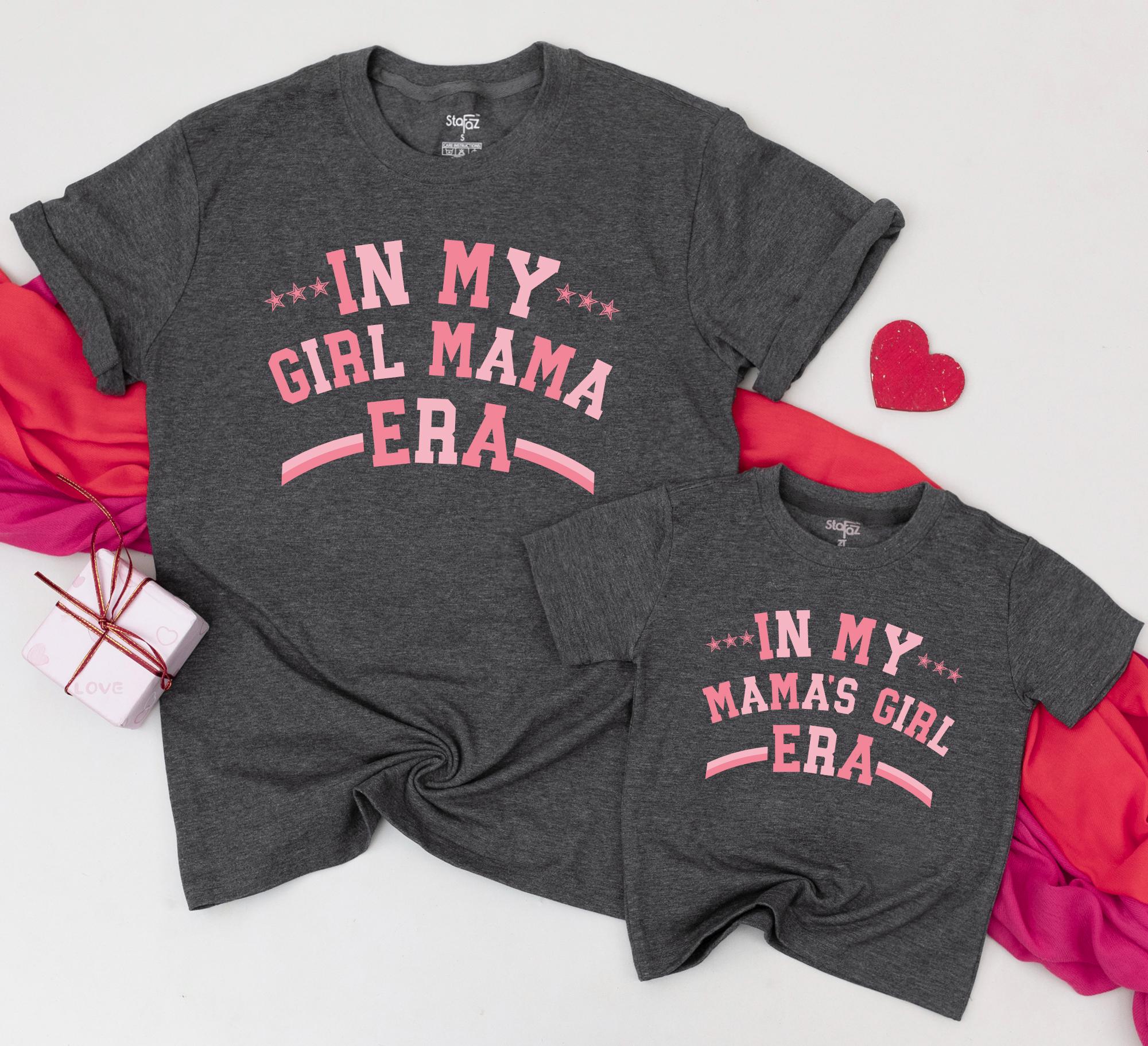 Retro Pink Mama and Me Shirts Bold Star Design Matching Mother Daughter Gift Soft Cotton Cute Toddler Baby Outfit Birthday Holiday