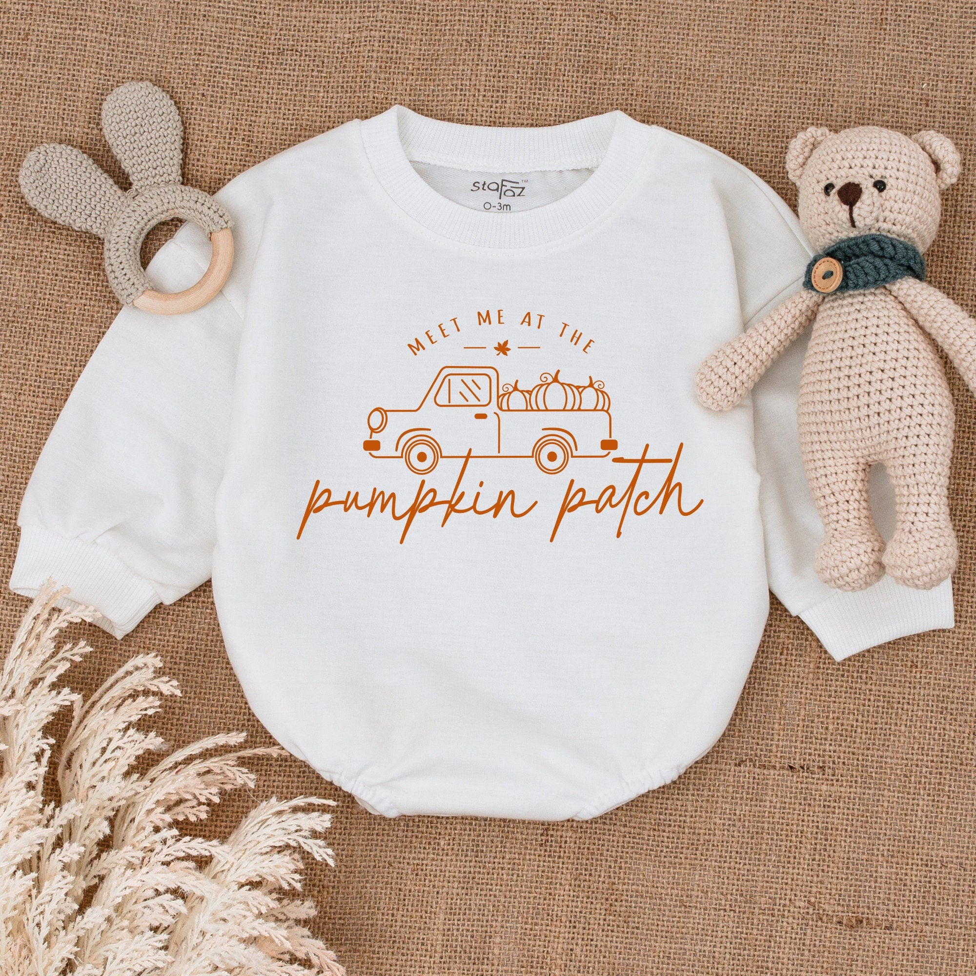 Retro Pumpkin Patch Baby Romper Cozy Fall Toddler Sweater Cute Autumn Infant Bodysuit Cotton Thanksgiving Baby Shower Gift