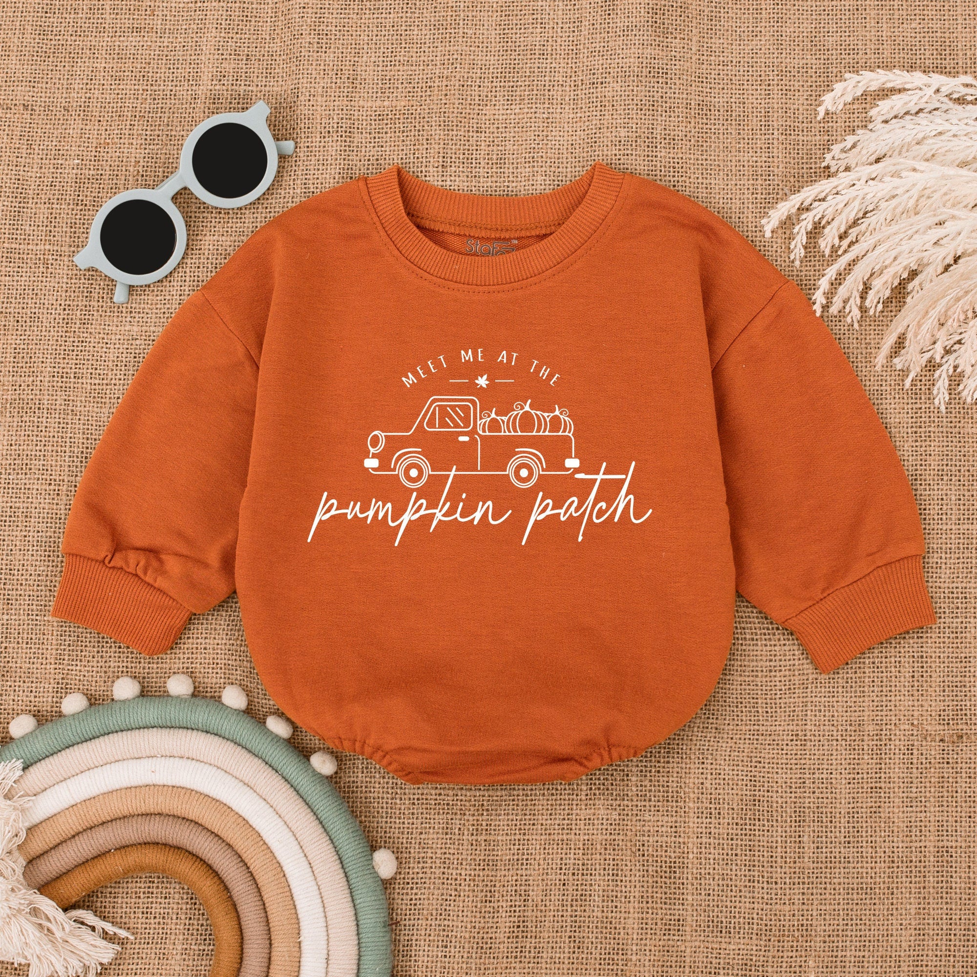 Retro Pumpkin Patch Baby Romper Cozy Fall Toddler Sweater Cute Autumn Infant Bodysuit Cotton Thanksgiving Baby Shower Gift