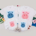 Retro Smiley Matching Family Shirts & Baby Romper, Custom Name Birthday Outfit, Soft Cotton for Photos, Gifts, Family Reunions & Holidays