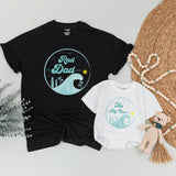 Retro Surf Family Birthday Shirts with Custom Text Soft Cotton Outfit Rad Dad, Rad Mom, Baby Matching Tee Vintage Coastal Design